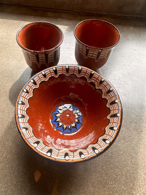 Oost-Europees Keramiek "Troyan" Drinkbekers