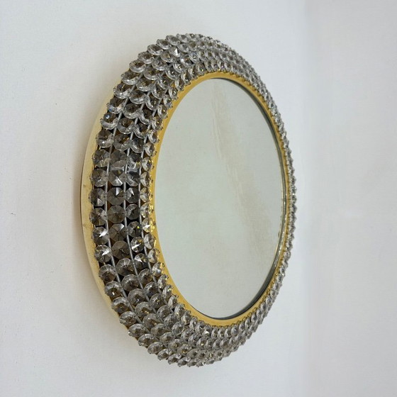 Image 1 of Specchio illuminato Palwa con ottone e cristallo , anni '70