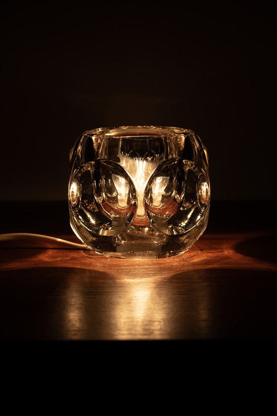 Image 1 of Putzler tafellampje rond met cirkels helder glas