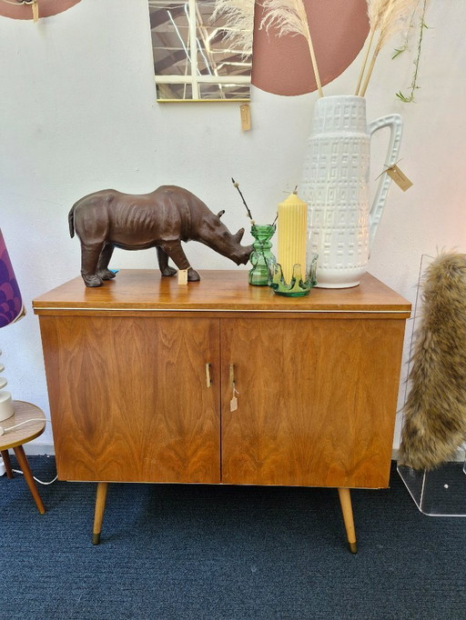 Vintage cabinet slanted legs and swivel top