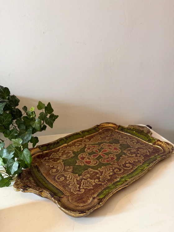 Florentiner Tablett – Tischdekoration, Wood, Vintage (photo 3 of 4)