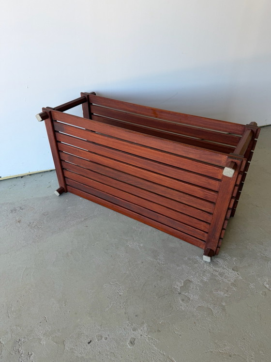 Slatted pine coffee table Scandinavian design vintage 70s, Wood, Brown (photo 12 of 12)