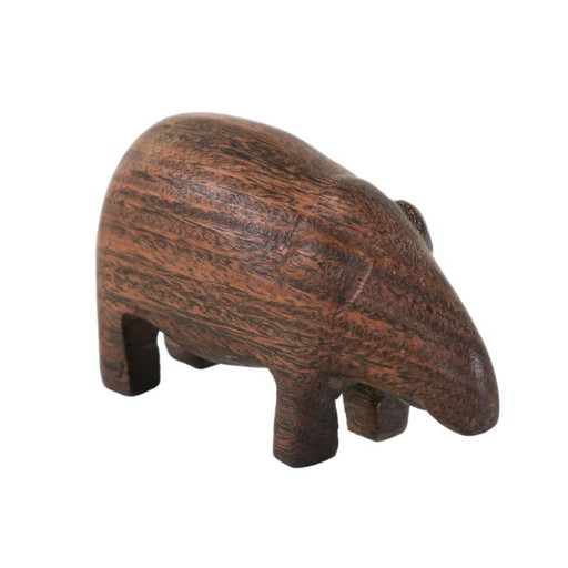 Figurine animale en bois, design danois, années 1970, fabriquée au Danemark