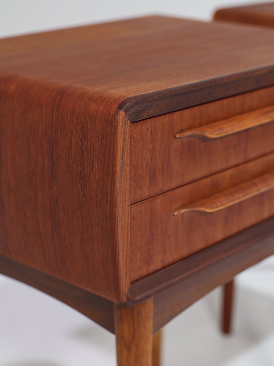 Image 1 of Johannes Andersen Silkeborg teak Danish bedside tables 1960s