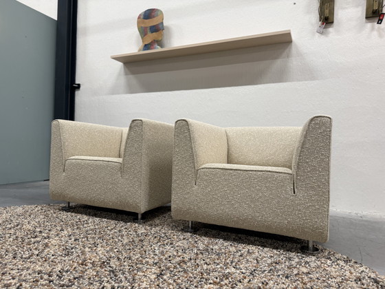 Image 1 of Gelderland Bank 2,5-Sitzer & 2 Sessel, moosfarbener Sahco-Stoff