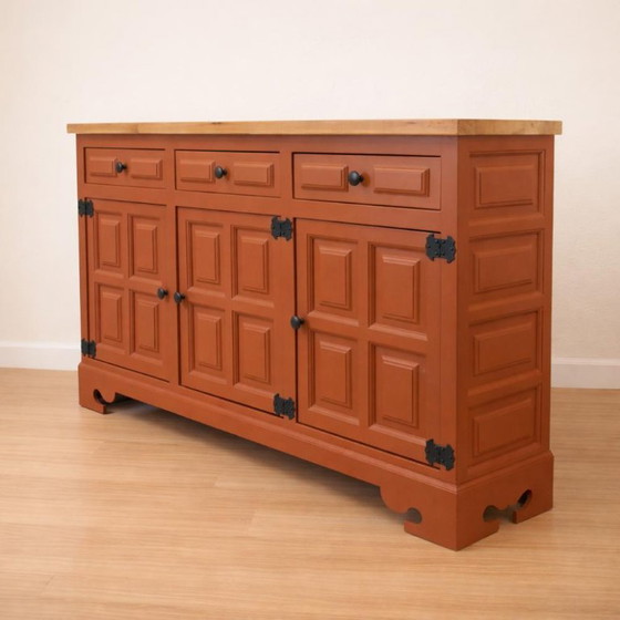 1940s Spanish Castilian Style Narrow Sideboard – Wood (photo 5 of 9)