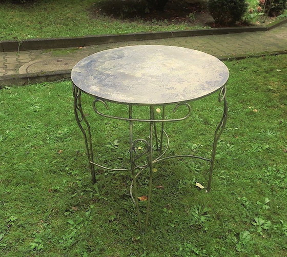 Image 1 of Mid Century Painted Iron Patio or Garden Table, 1960s