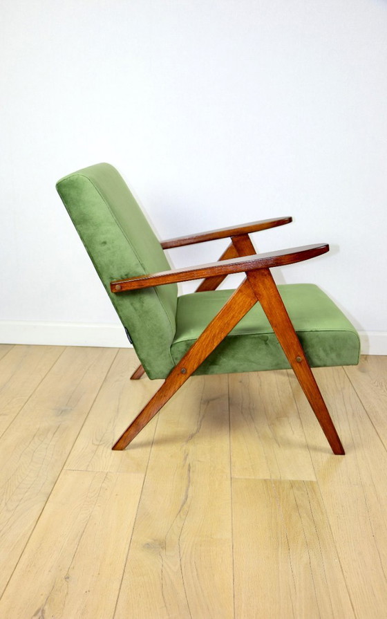 Image 1 of B-310 VAR armchair sea green olive velvet