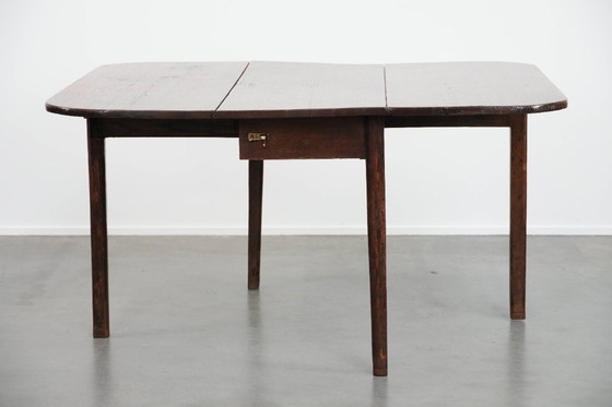 Image 1 of Antico tavolo/tavolo da pranzo inglese con le orecchie pendenti in quercia della fine del XIX secolo