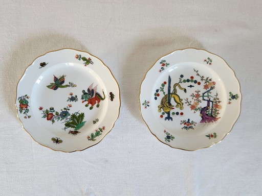 2 Meissen "Kakiemon" plates with Japanese motif decoration, circa 1900