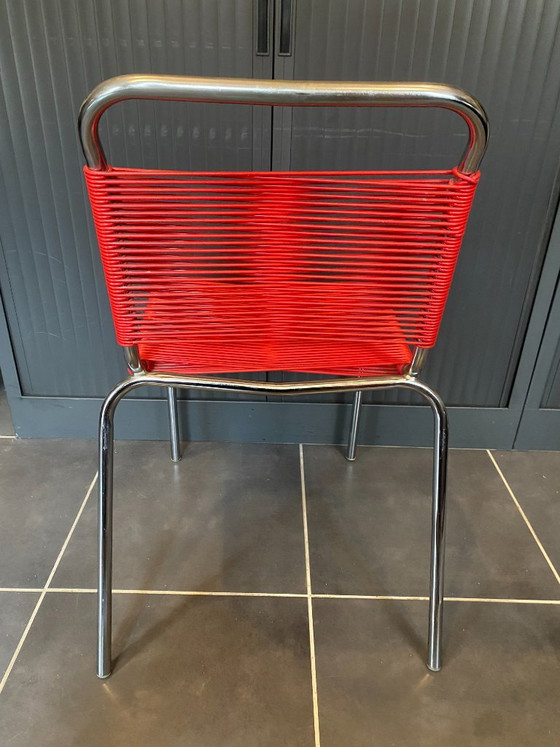 Vintage 1960 red chrome scoubidou or spaghetti chair – Dining chairs, Plastic (photo 4 of 20)