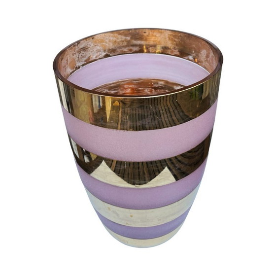 Image 1 of Grande vaso dorato, Repubblica Ceca, Cecoslovacchia, anni 1980.