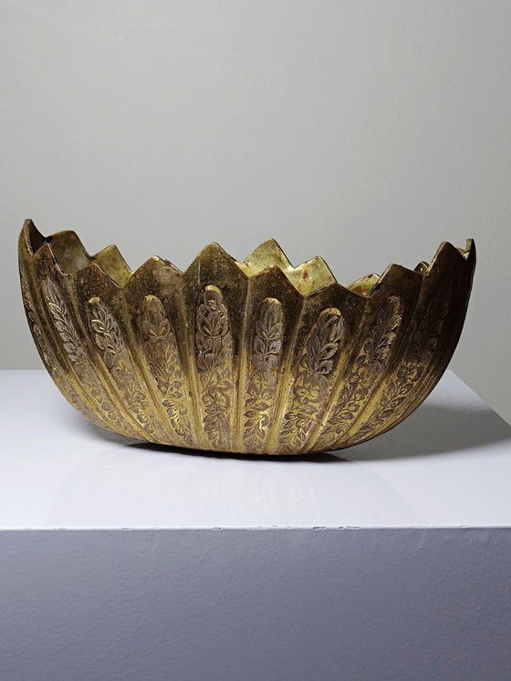 Antique Indian planter in engraved brass, circa 1920-1940 – Artisanat, Decorative Objects (photo 8 of 13)