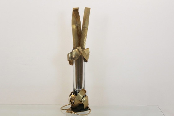 Jarrón Escultórico de Latón Macizo de Marc d’Haenens, firmado, D'haenens, Jarrones, Vidrio (foto 4 de 7)