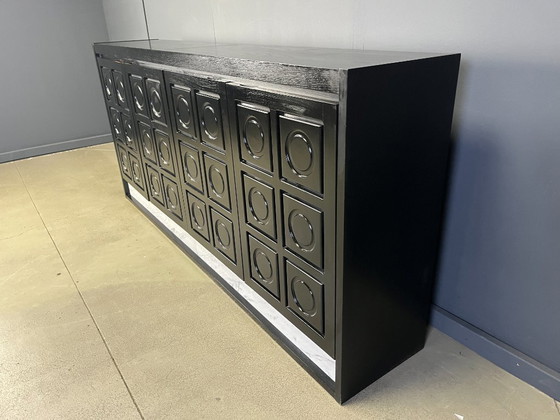 Image 1 of Black brutalist credenza, 1970s