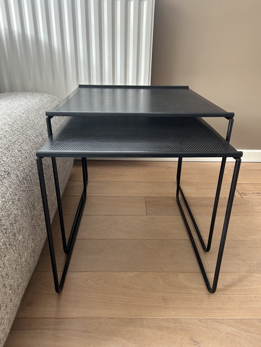 Set di 2 tavolini laterali degli anni '80