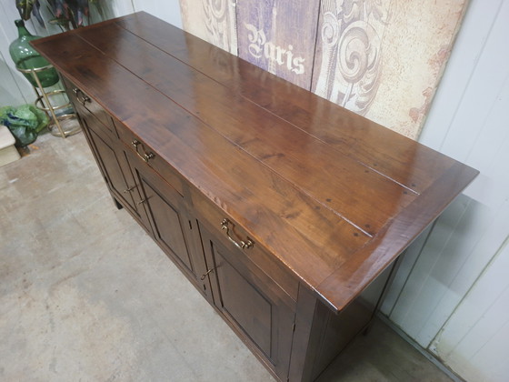 Image 1 of Klassiek donker kersen dressoir, wandconsole afm: 148x52cm en 94cm hoog.