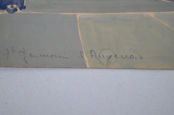 Französische Schule des 20. Jahrhunderts "Paris - Blick auf St Germain L'Auxerrois" Gouache Monogrammiert, (photo 9 of 11)