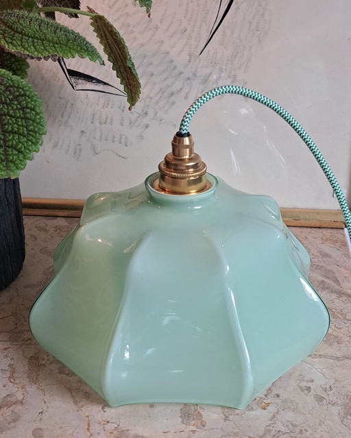 Vintage Groen Glazen Hanglamp