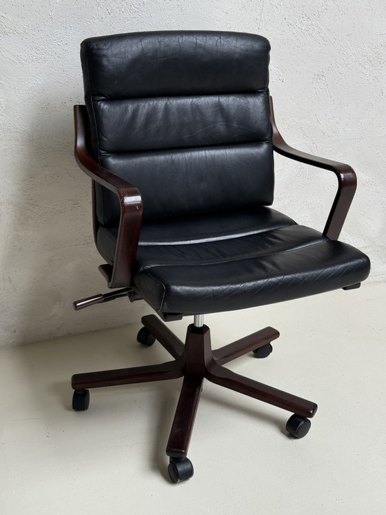 Sedia da ufficio vintage Möbel Svezia | Pelle – WK Möbel, Sedie girevoli, Wood, Leather (photo 3 of 6)
