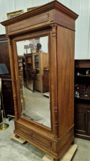 Armadio a specchio antico, guardaroba con specchio sfaccettato, smontabile di dimensioni 104x43cm e altezza 220cm.