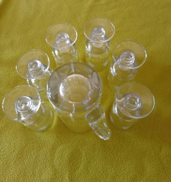 Image 1 of Ensemble de verrerie en cristal et carafe vintage
