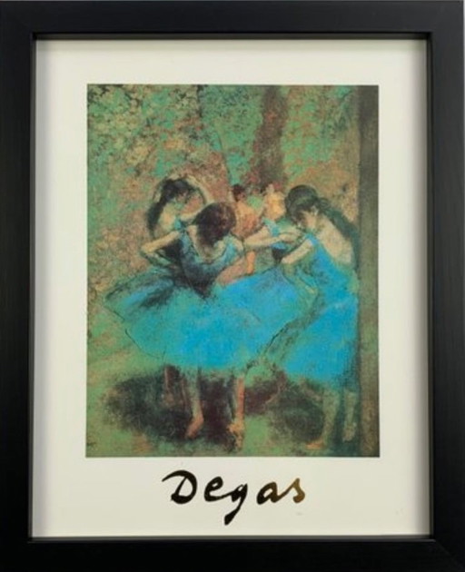 Edgar Degas: "Blue Ballerinas. Professionally Framed With a New High Quality Gallery Frame.