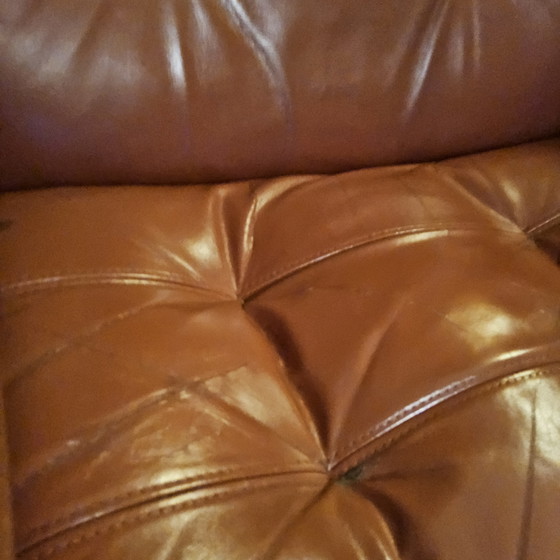 Image 1 of 2x Vintage Cognac Leren Coja Culemborg Fauteuils (Mid Century