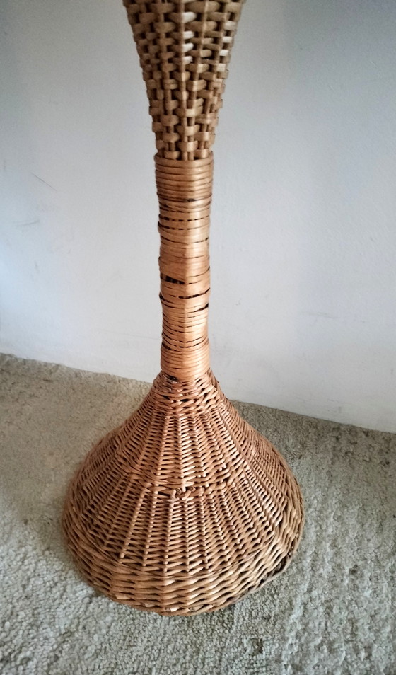 Image 1 of Vintage wicker 1960s plant stand, 103 cm high