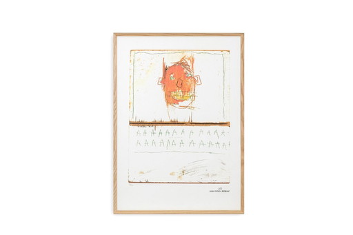 Jean-Michel Basquiat.  Numbered color serigraph. 1990's.