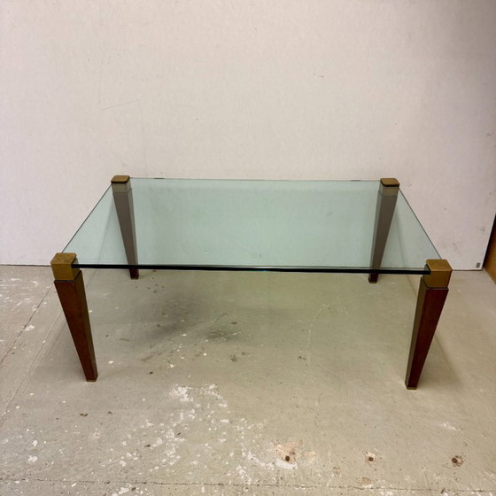 Peter Ghyczy design salontafel messing glas 1970 – Wood, Vintage (photo 5 of 9)
