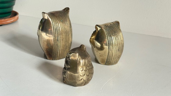 Image 1 of Famille HIBOUX Laiton et Bronze VINTAGE