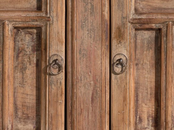 Antique panelled sideboard in pine wood – China, circa 1900 – Sideboard cabinet, Iron (photo 11 of 40)