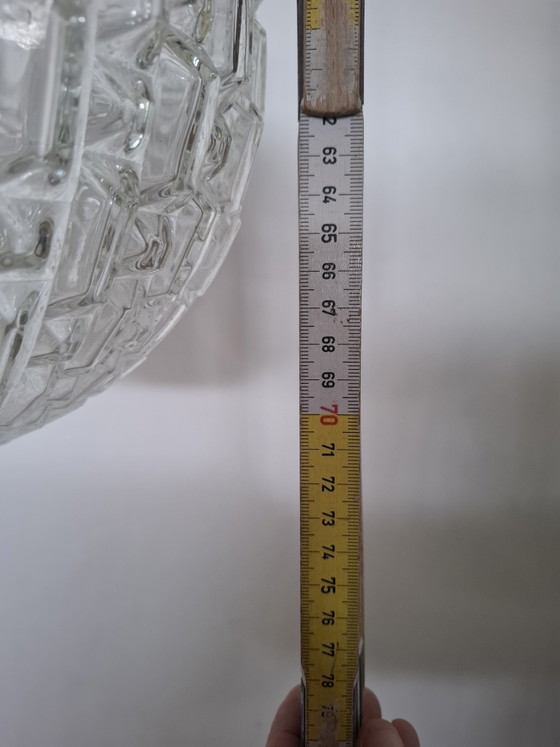 Image 1 of 70s glass chandelier.