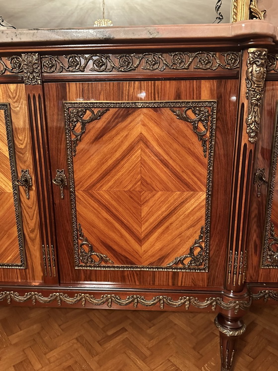 Image 1 of Buffet JP Ehalt avec miroir - Style Louis XIV - Buffet vintage années 70 - Ehalt Meubles