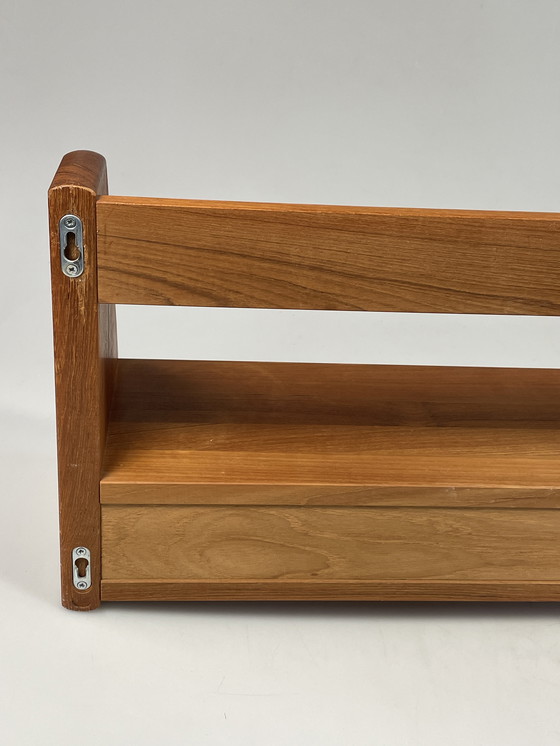 Image 1 of Vintage Wall Shelf, Dyrlund, Solid Teak, Denmark 1970's