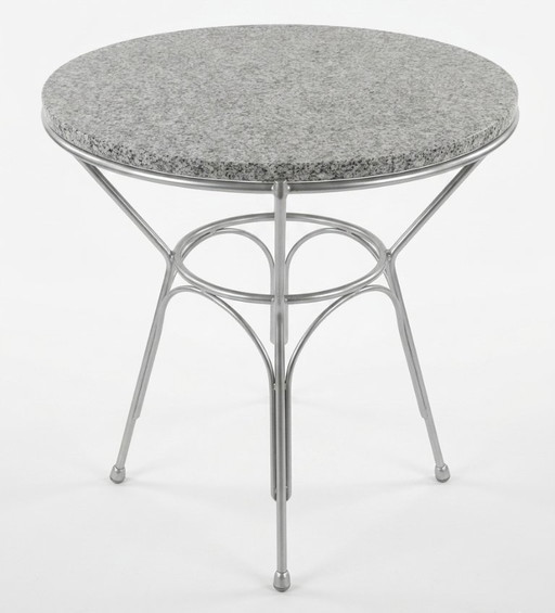 Mesa redonda de granito de estilo vintage - Alemania, década de 1960