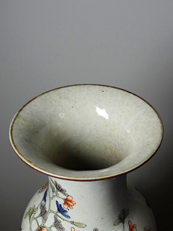 Image 1 of Large Chinese stoneware vase with crackled "Chenghua" glaze, apocryphal, early 20th century