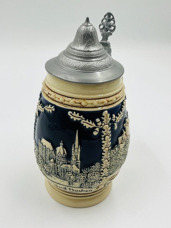 Boccale da birra tedesco in gres e peltro Marzi & Remy, Marzy & Remy, Accessori da tavola, Ceramica, Metallo (foto 8 di 12)