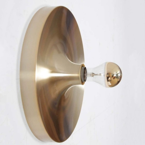 Image 1 of Wandleuchte aus gebürstetem Stahl aus den 1970er Jahren