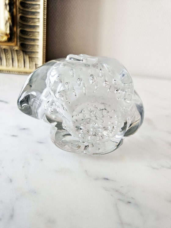 Image 1 of Duo Cristal Royal Leerdam Vase Serica Meydam et Sculpture Écureuil N 107 Signée Vintage 1950
