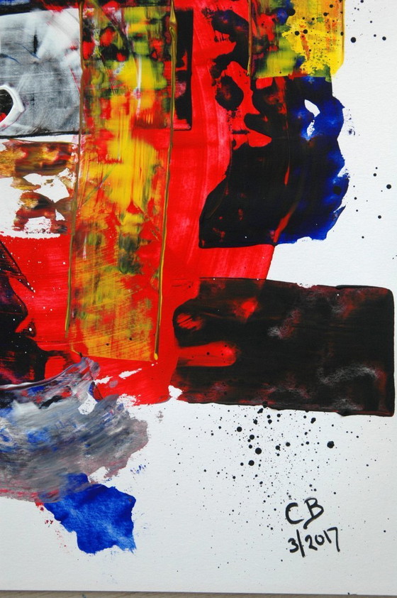 Image 1 of CB.Abstract op papier 24/25 tweeluik kunstwerk