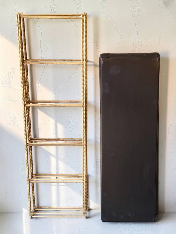 1950's wall shelf – Shelving unit, polished steel, Metal (photo 9 of 11)