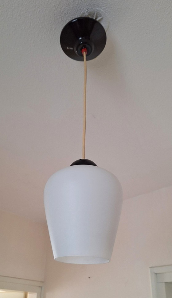 Image 1 of Lampada lampadario - Design olandese - Philips - Louis Kalff - Vetro satinato - Anni '50/60