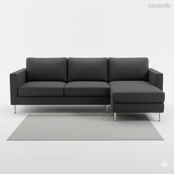 Image 1 of IKEA Karlstad 2-zitsbank + chaise longue rechts – antracietgrijs – Goede staat