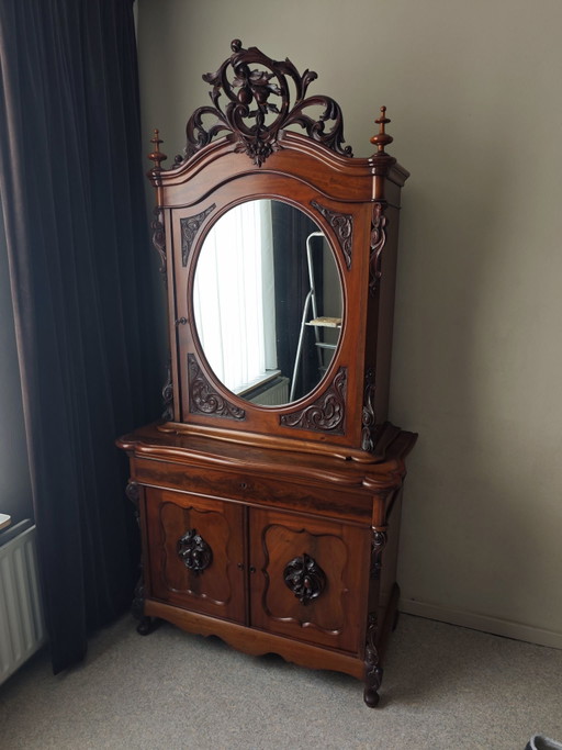 Armoire à miroir Bonheur Biedermeier antique