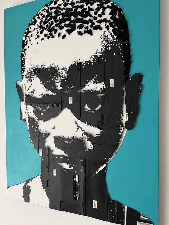 Image 1 of Maurice Mbikayi - « Pensées plus profondes », technique mixte sur toile