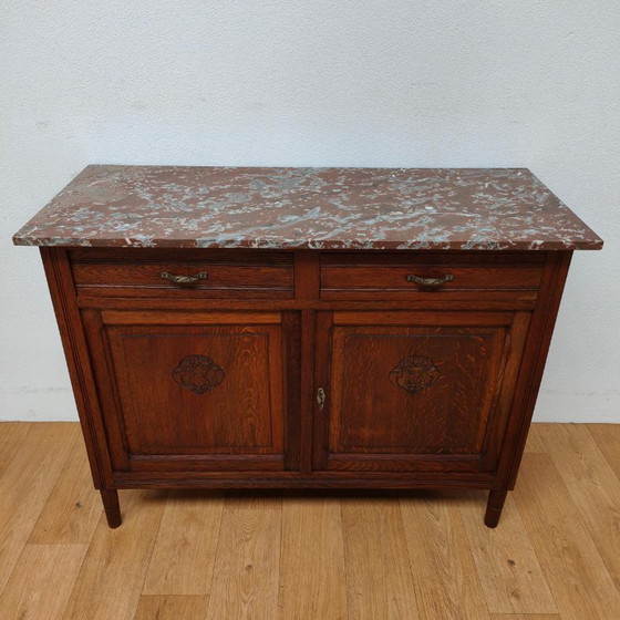 Antiek Vintage Dressoir Ladekast Commode Met Marmer Blad – Marble (photo 2 of 12)