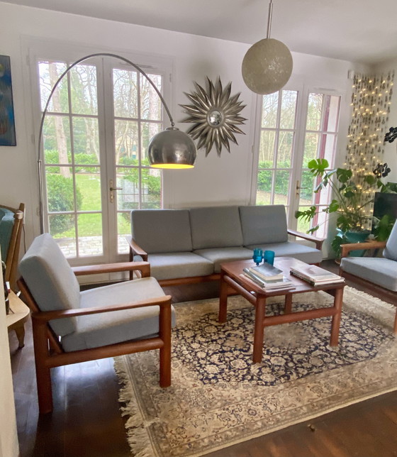 Image 1 of Ensemble de salon scandinave en teck massif – Komfort, Danemark, années 1960