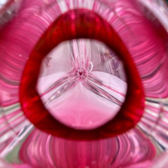 Image 1 of Val Saint Lambert Crystal Table Lamp – Pink/Fuchsia (1950s/1960s)